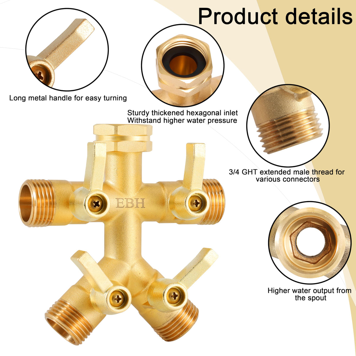 EBH multi-angle spout shows flexible positioning for watering and cleaning tasks