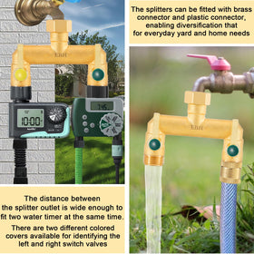 EBH adjustable flow outlet spacing works with timers, nozzles, and irrigation accessories.