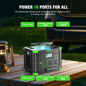 EBL 10W wireless charger provides cable-free charging during camping.