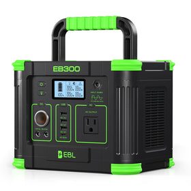 EBL portable power station front view shows compact design and carry handle.