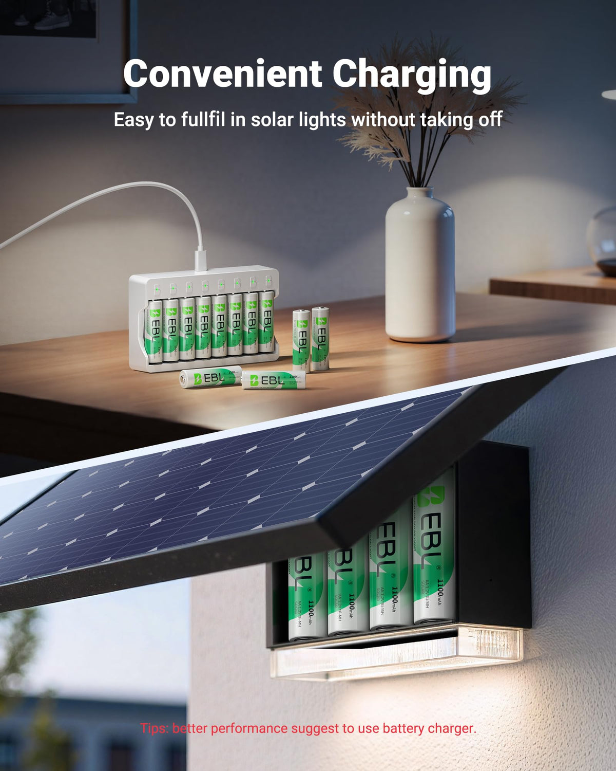 EBL storage case keeps AA rechargeables organized.