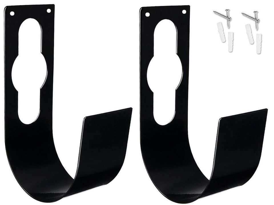 Ebliiny 2-pack garden hose hanger mounted on wall keeps hoses neat and accessible.