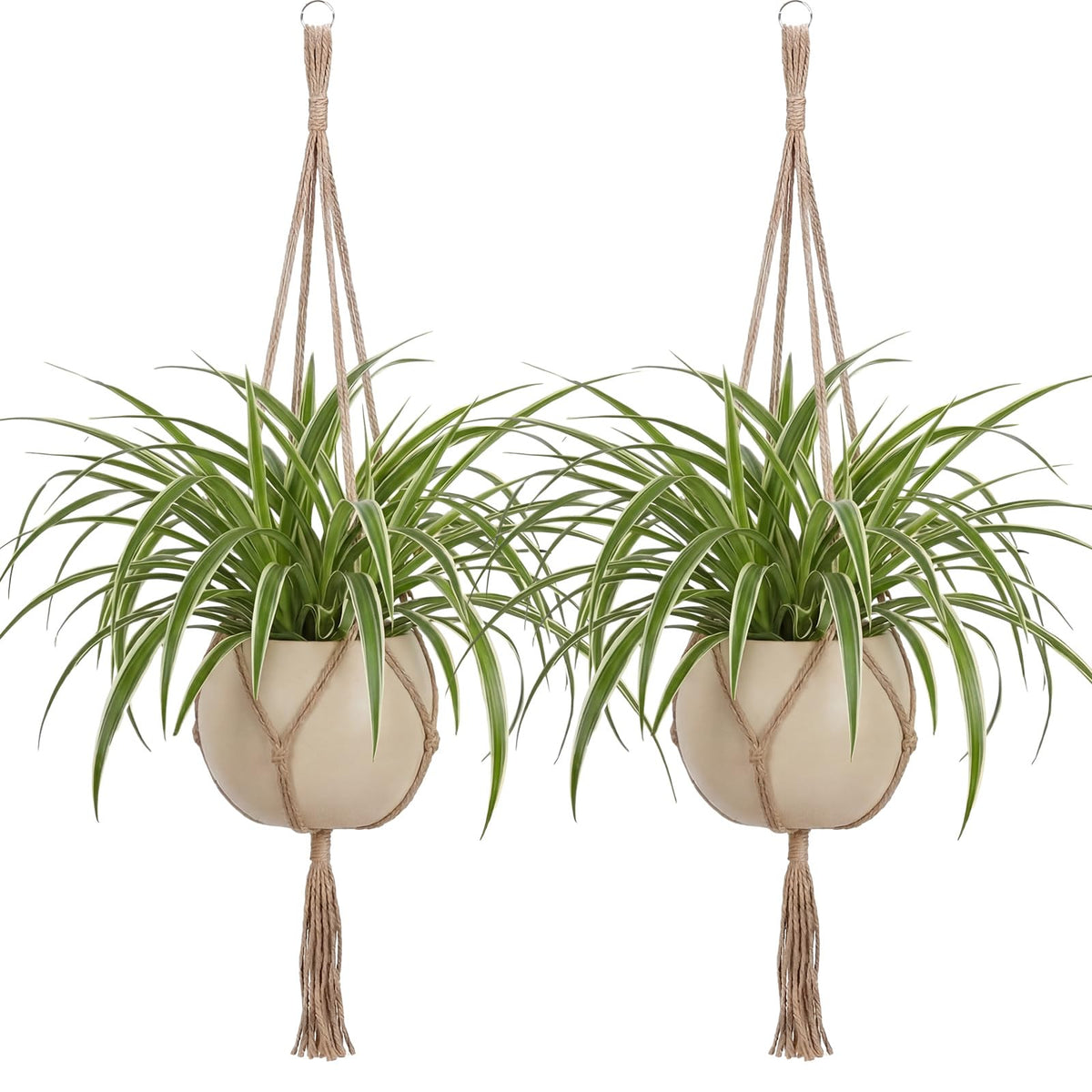 EBOOT 2-pack macrame hanger top ring for secure ceiling hanging and quick setup.