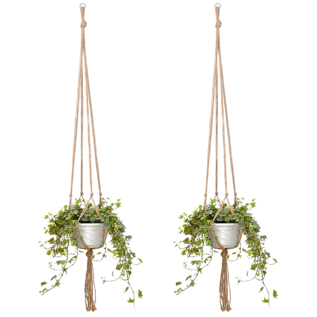 EBOOT austere neutral tone macrame plant hanger blends with decor