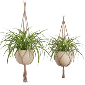 EBOOT large four-leg macrame plant hanger 33-48 inch reach for sturdy indoor display