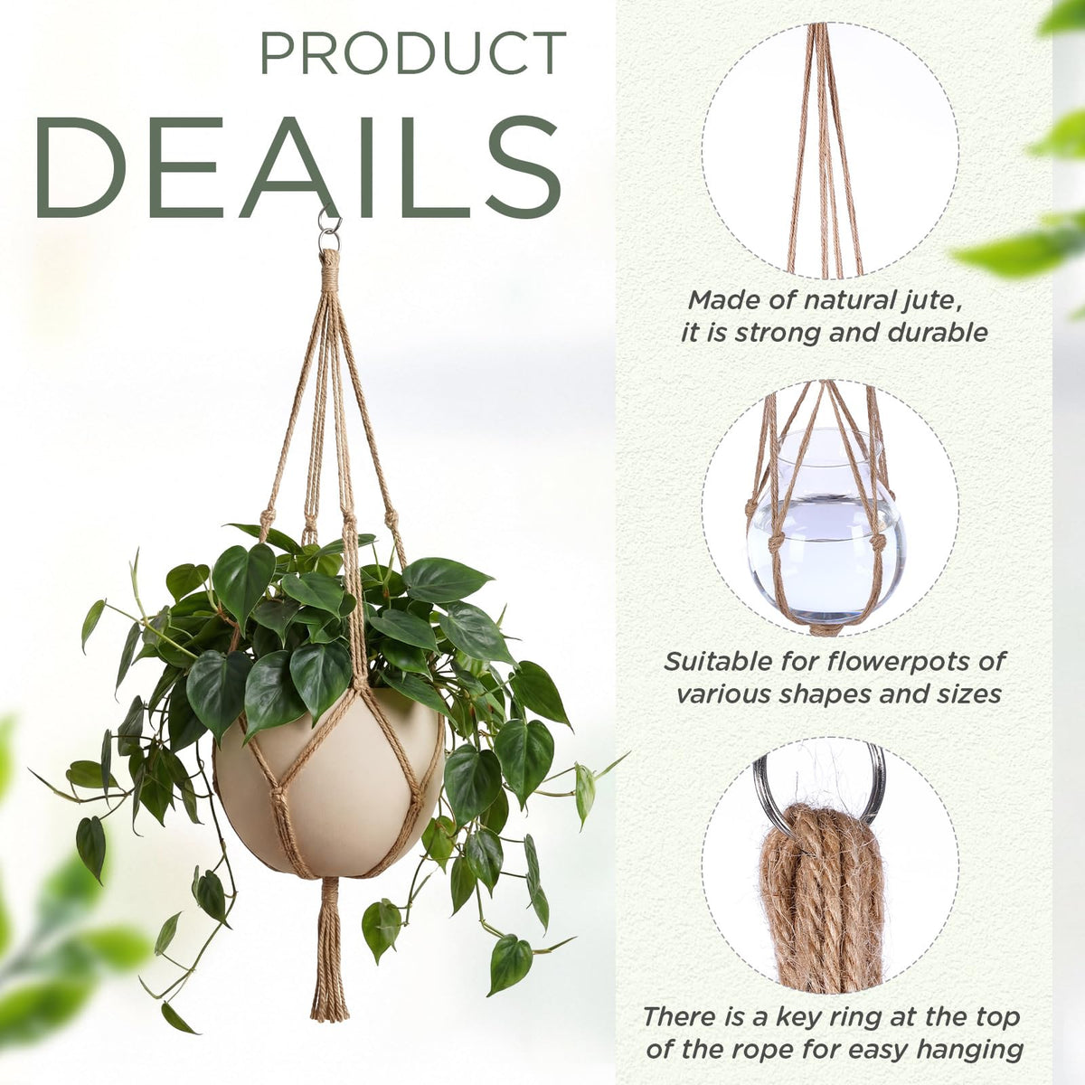 EBOOT linen color plant hanger in indoor decor complements minimal interiors