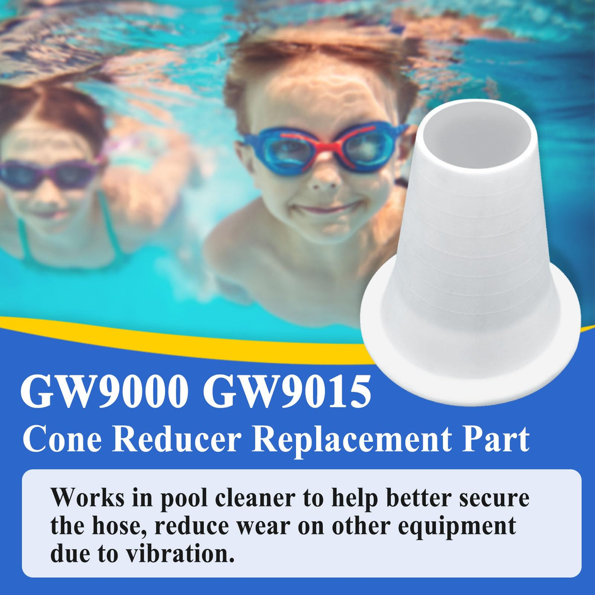 Ebrmeiwo GW9000 GW9015 cone reducer fitment diagram demonstrating compatibility