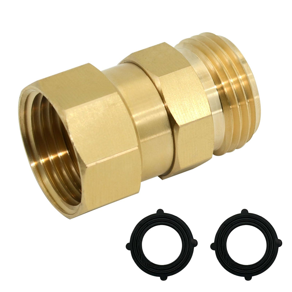 Ebrmeiwo brass hose swivel fitting with swivel action prevents kinks during watering