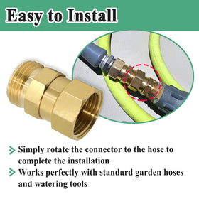Ebrmeiwo 3/4 GHT hose connector fits standard hoses for quick irrigation