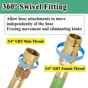 Ebrmeiwo hose swivel includes rubber washer for a secure, no-leak seal