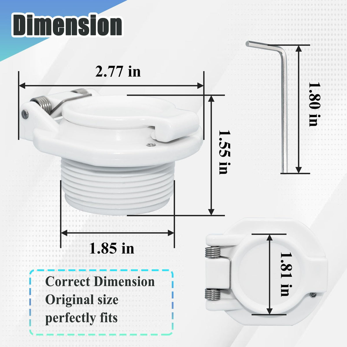 Ebrmeiwo W400BWHP wall lock side view shows rugged corrosion resistant design