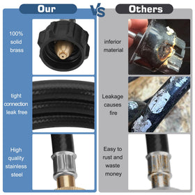 5ft propane adapter hose ready for portable grilling