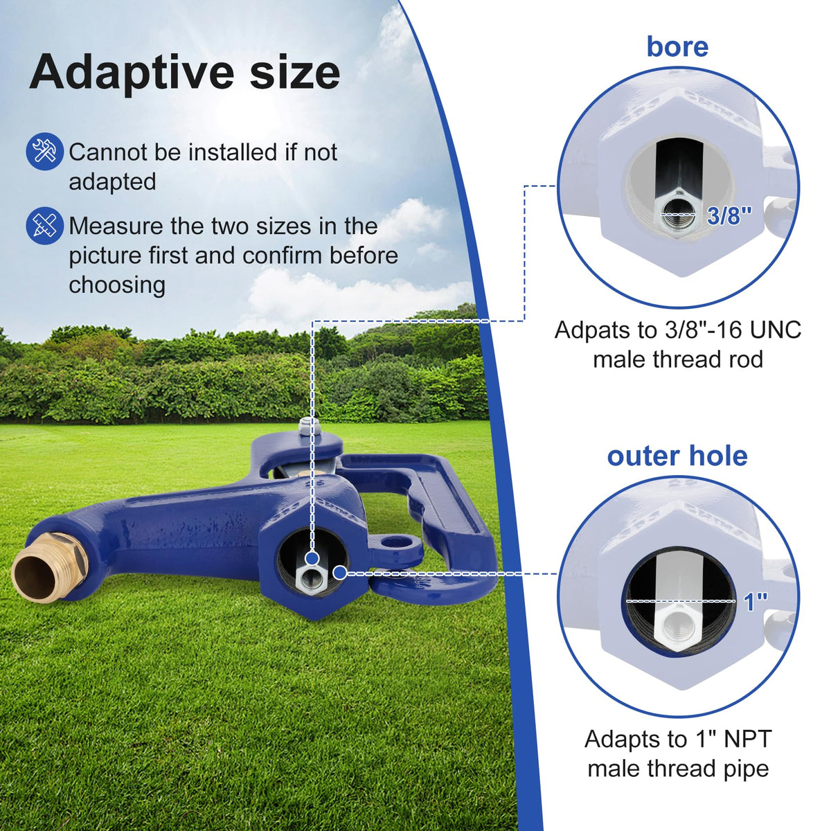 Ebusin Yard Fire Hydrant Head thread connection detail for secure mounting