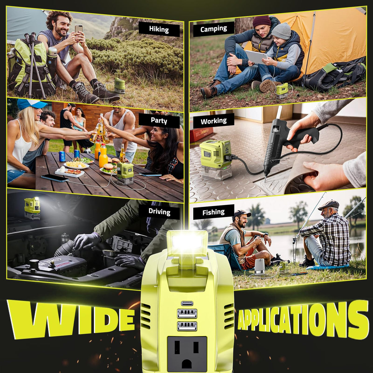 Ecarke 200W inverter camping use demonstrates versatile power station