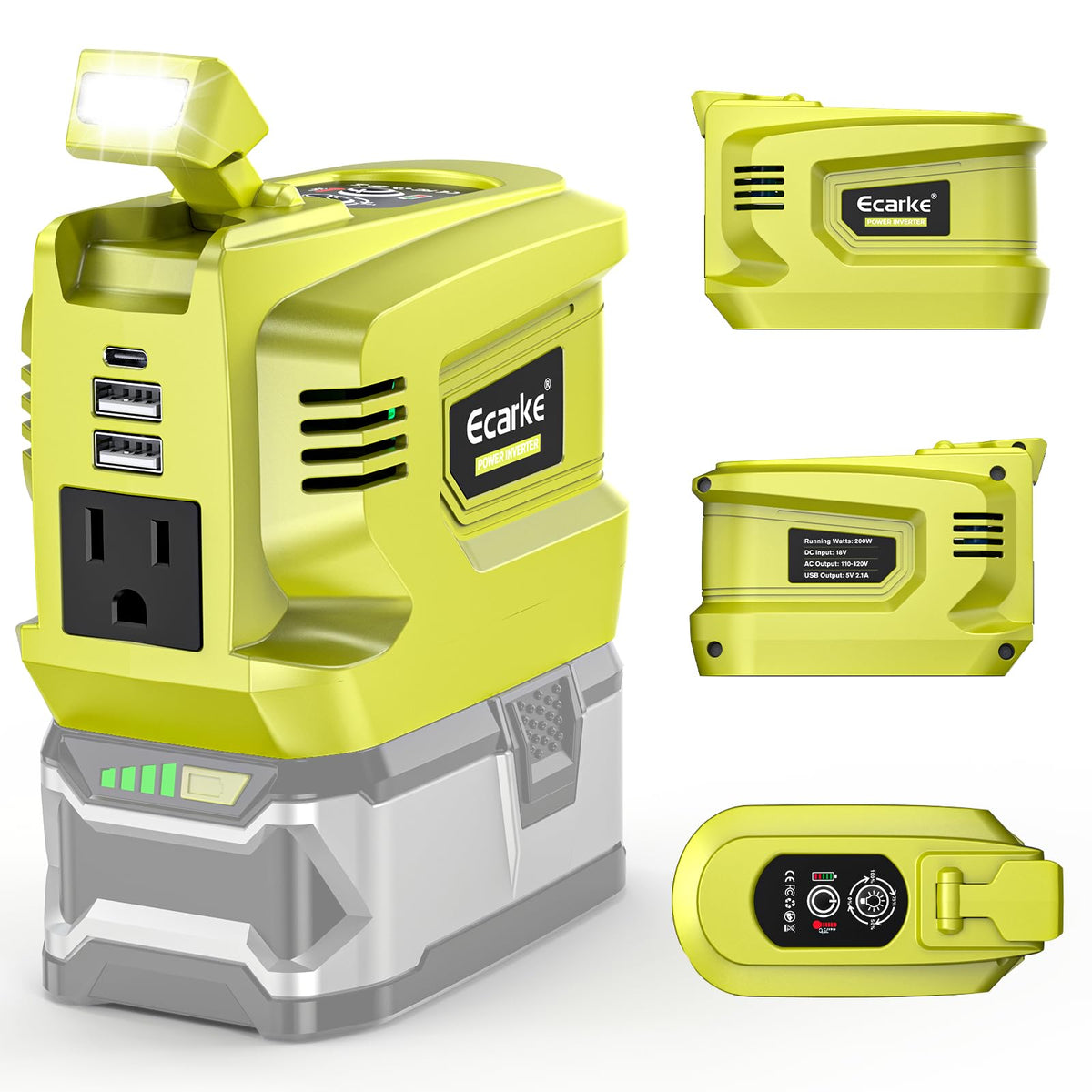 Ecarke 200W inverter compact power station keeps gear charged