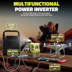 Ecarke 200W inverter USB ports enabling convenient mobile charging anywhere