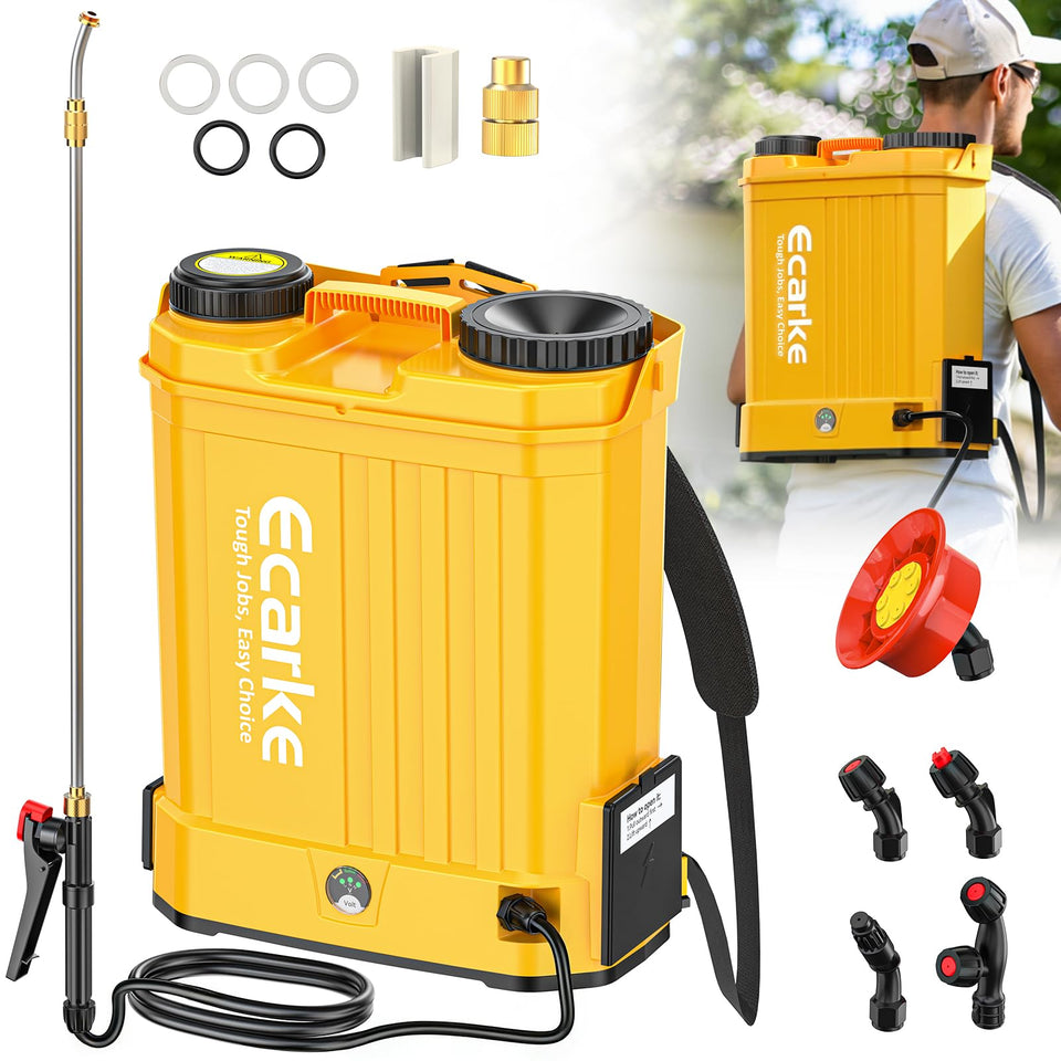 Ecarke battery backpack sprayer with leak-proof tank for peace of mind gardening.
