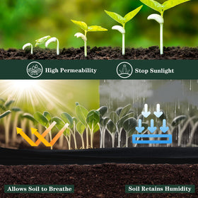 ECcandiedhaws green gaskets help anchor the barrier and resist weed growth around beds.