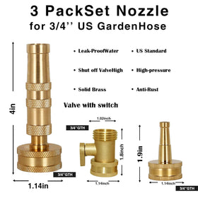 ECCLEUTH brass hose nozzle with adjustable spray for mist to jet cleaning.