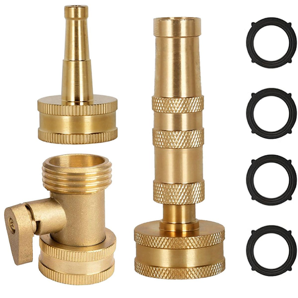ECCLEUTH heavy-duty brass hose nozzle for long-lasting garden watering.