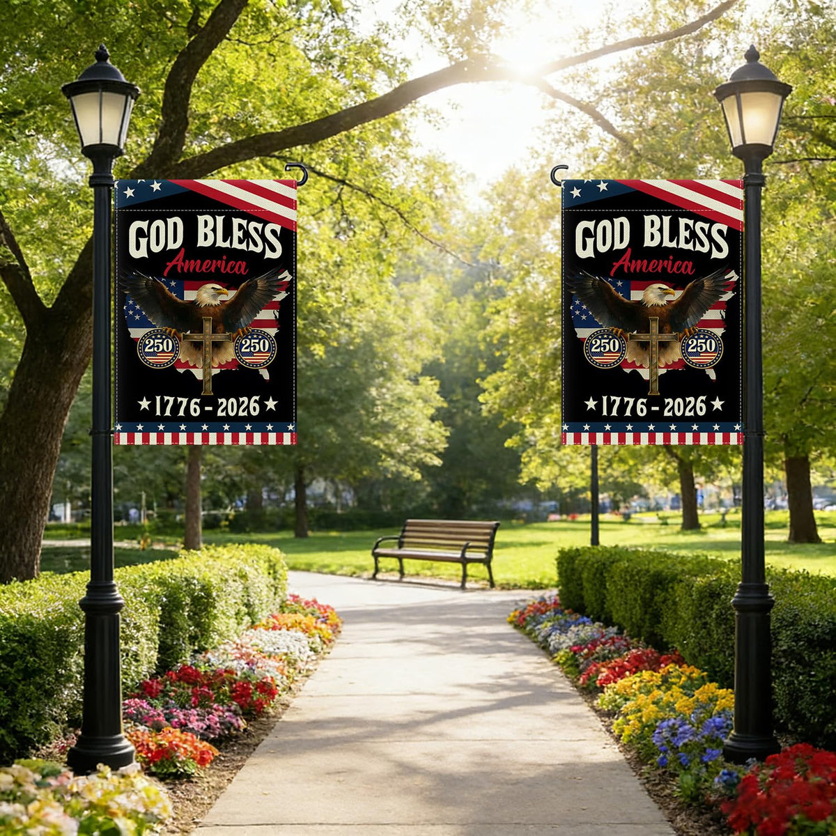 ECCYMY God Bless 250 Years flag brightens yards with patriotic pride