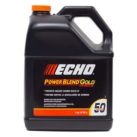 Echo 2-cycle oil mix packaging close-up highlighting compatibility with small engines
