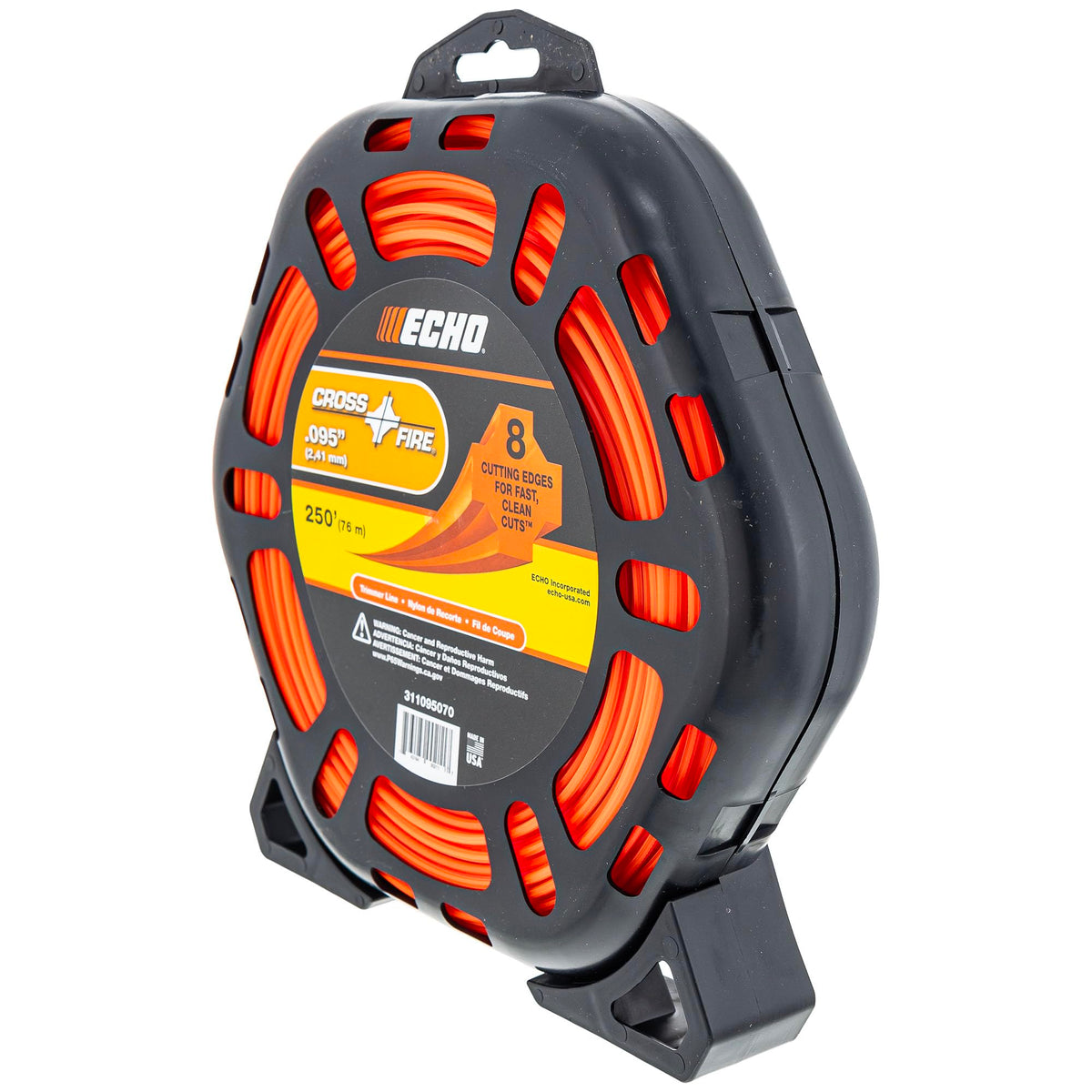 ECHO 311095070 cross-fire line with 8-edge design for fast cuts.