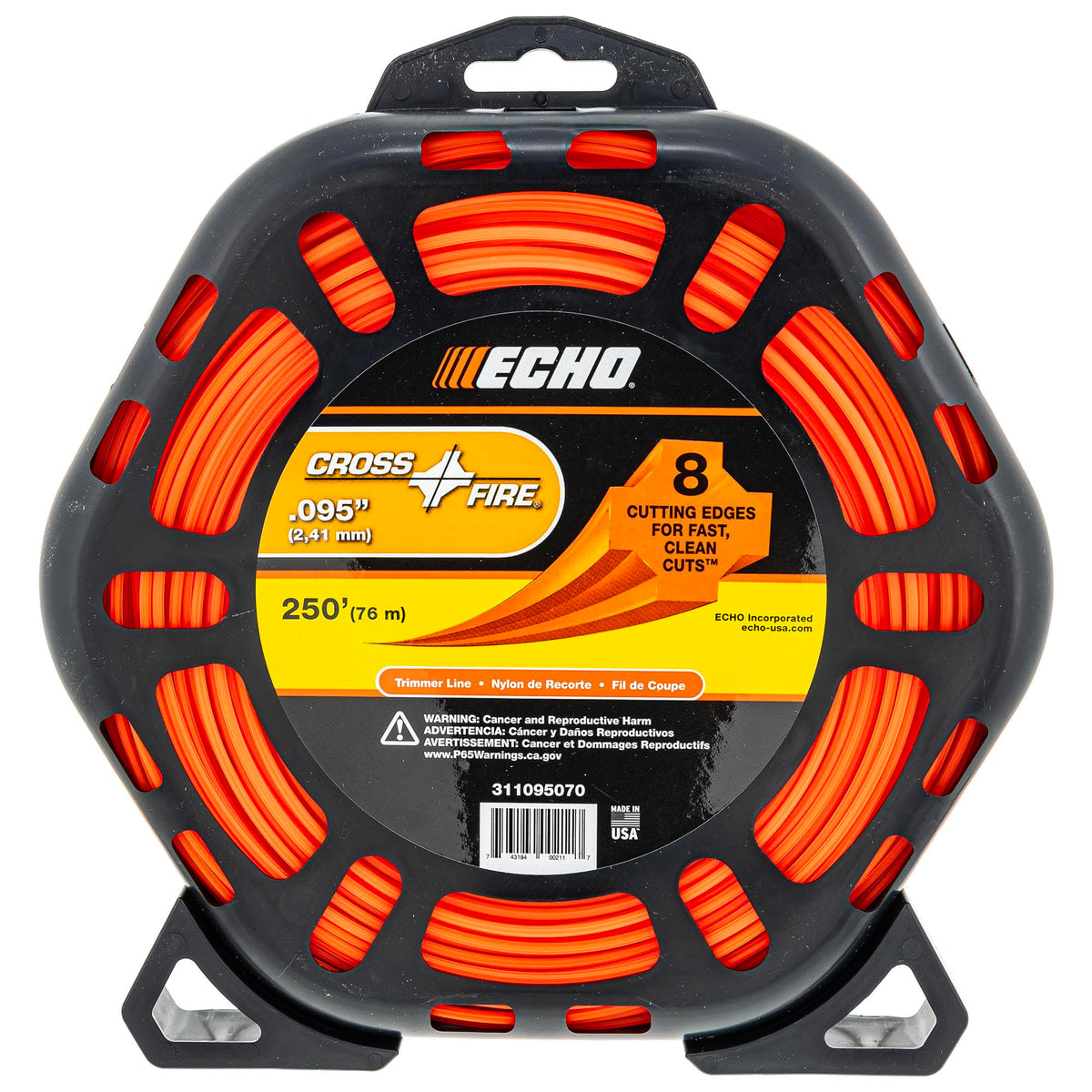 ECHO 311095070 donut cross-fire line spool for quick, precise trimming.
