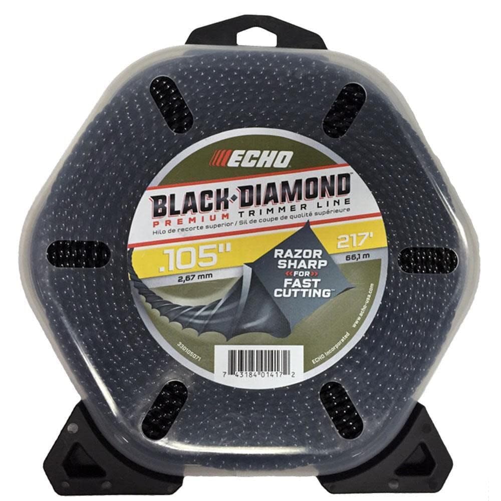Echo Black Diamond balanced-weight line reduces wobble for even lawn mowing results.