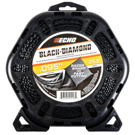 Echo Black Diamond donut trimmer line, 0.095 inch gauge, ready for efficient yard work.
