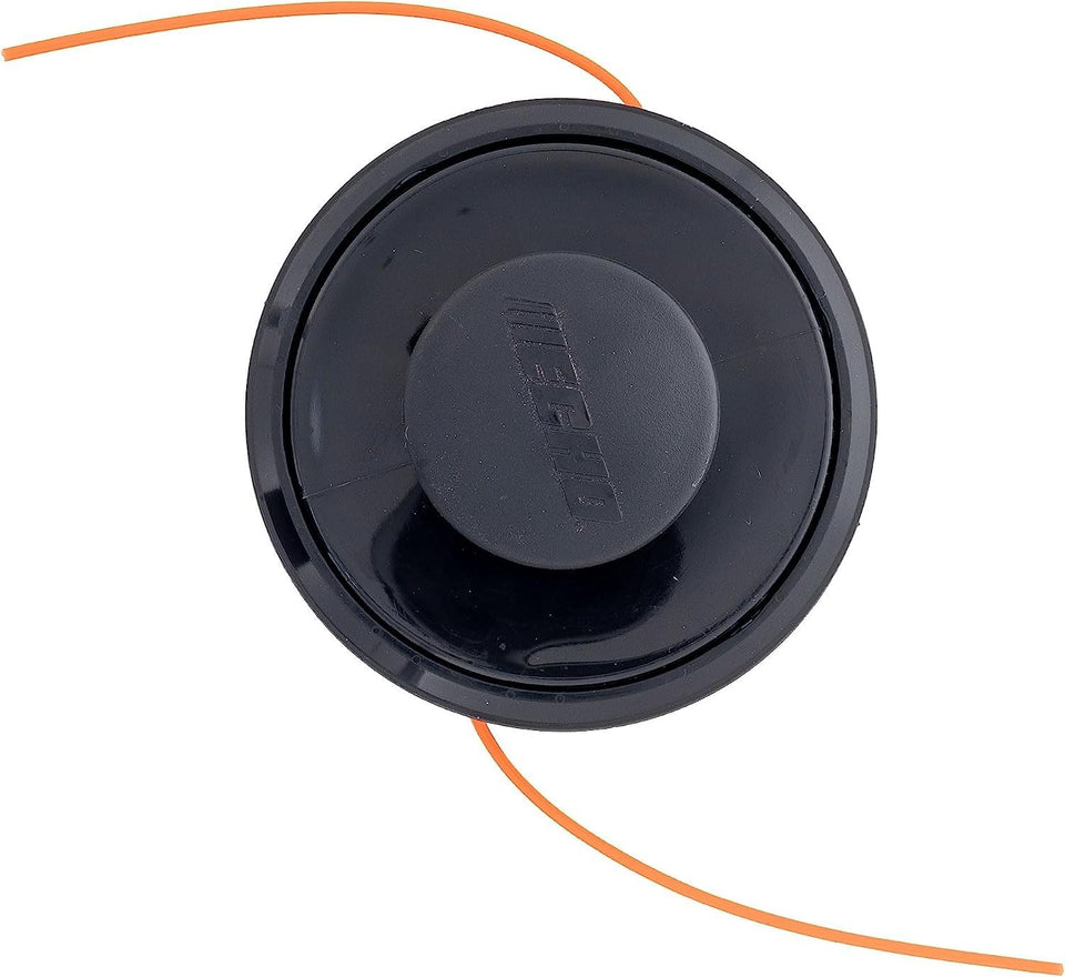 Echo ECHOMatic SRM trimmer head closeup showing robust construction for lasting performance.
