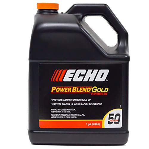 Echo extended life power blend gallon label shows clear branding and lubrication purpose
