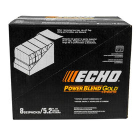 Echo 2-cycle oil bottle beside tools highlighting rust and wear protection.