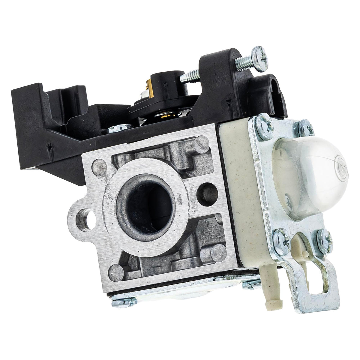Echo replacement carburetor packaging with included hardware overview.