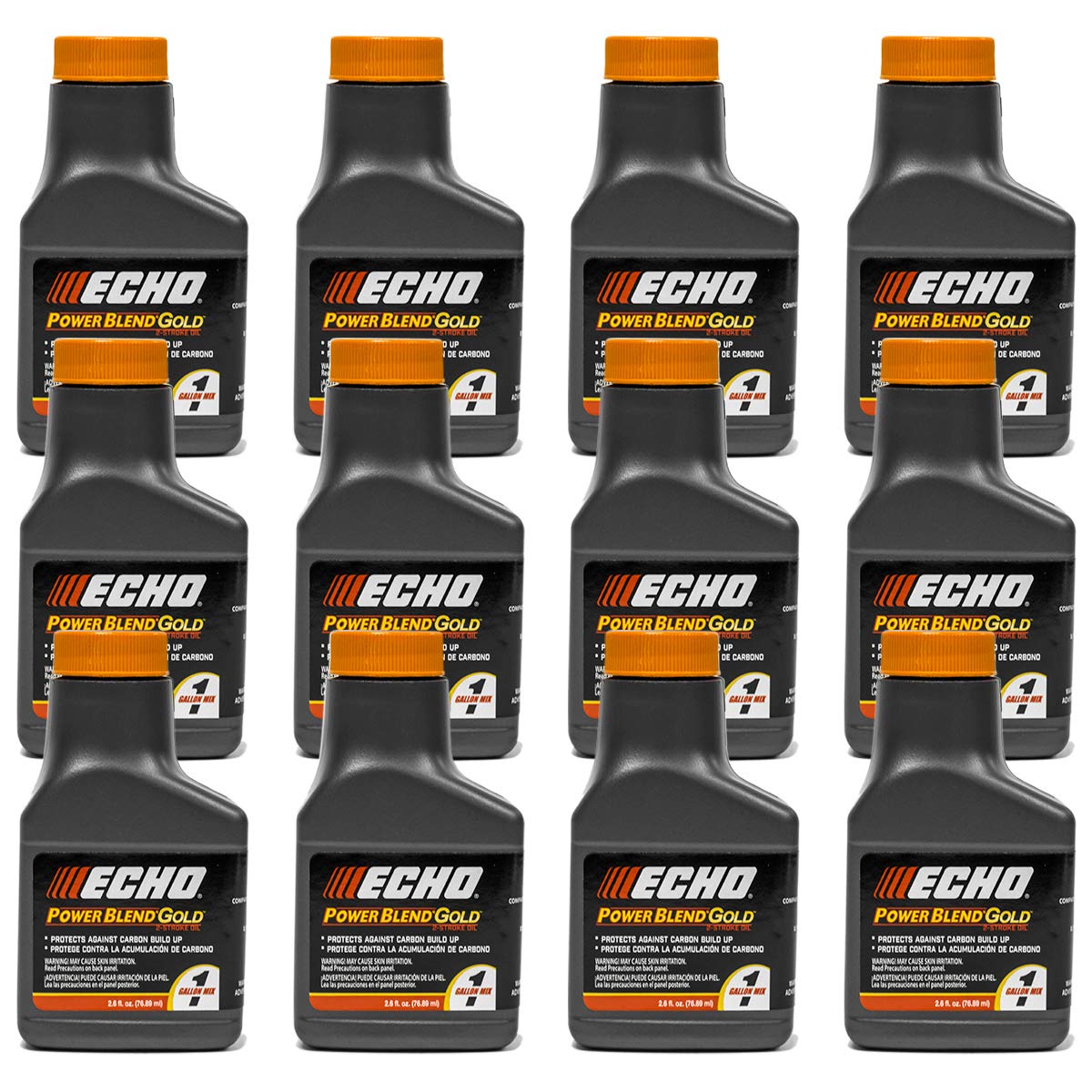Echo Power Blend bottle pour demonstrates easy oil-to-fuel mix for Echo tools.