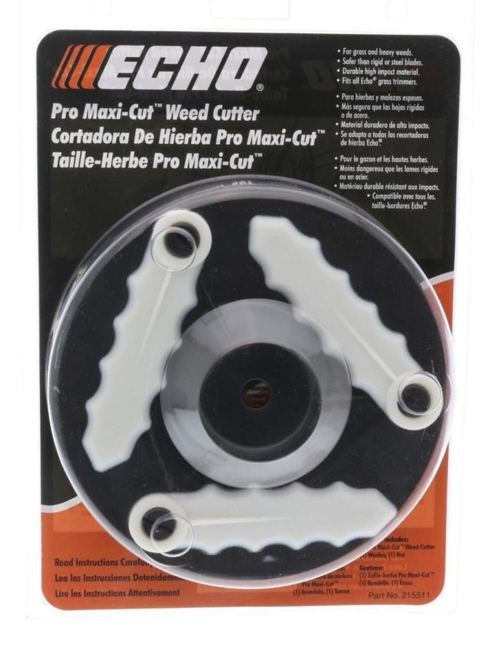Echo Pro Maxi-Cut Head cuts grass and heavy weeds safely and efficiently.