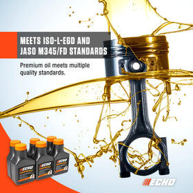 Pour action of Echo Gold Oil into fuel mix for 50:1 ratio