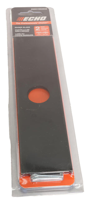 Blade installed on a trimmer in a garden setting for clean edging