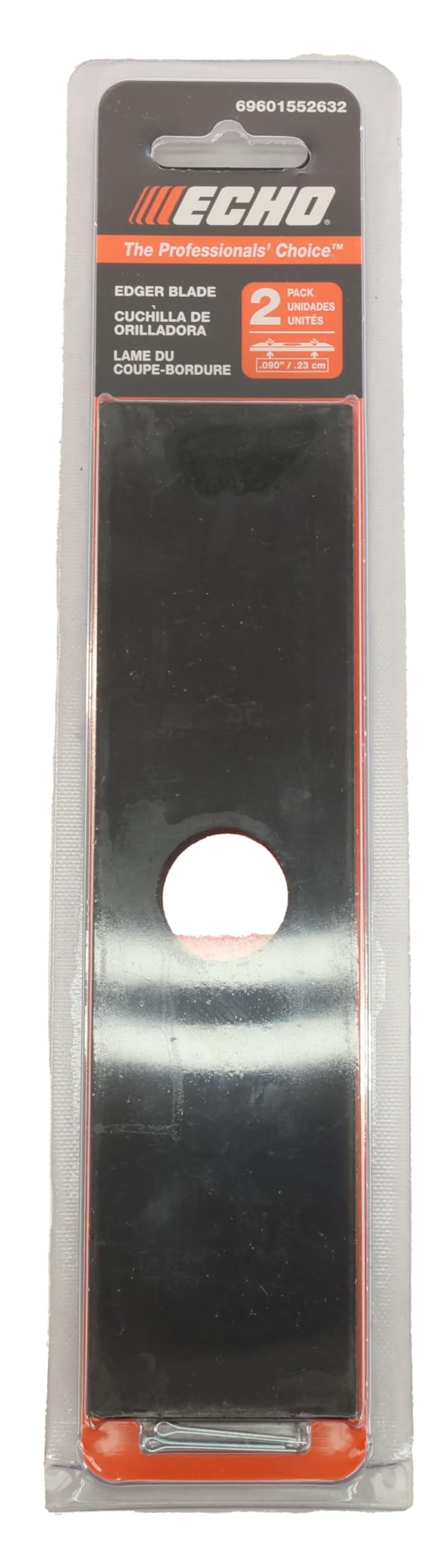 Genuine Echo edger blades two-pack close-up showing blade edge quality