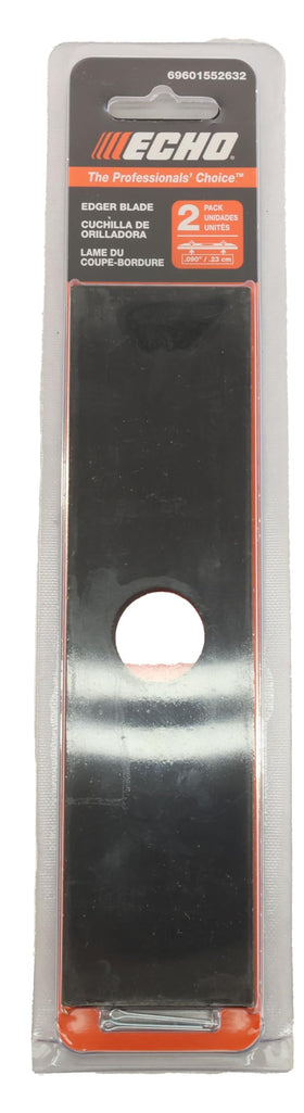 Genuine Echo edger blades two-pack close-up showing blade edge quality