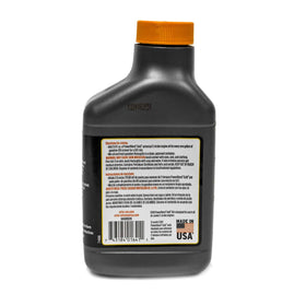 Echo Power Blend Gold 2-stroke oil used in lawn mowers and trimmers.