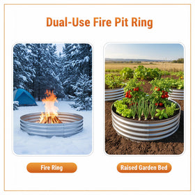 Eclaron fire pit ring assembled side view highlighting sturdy setup for outdoors