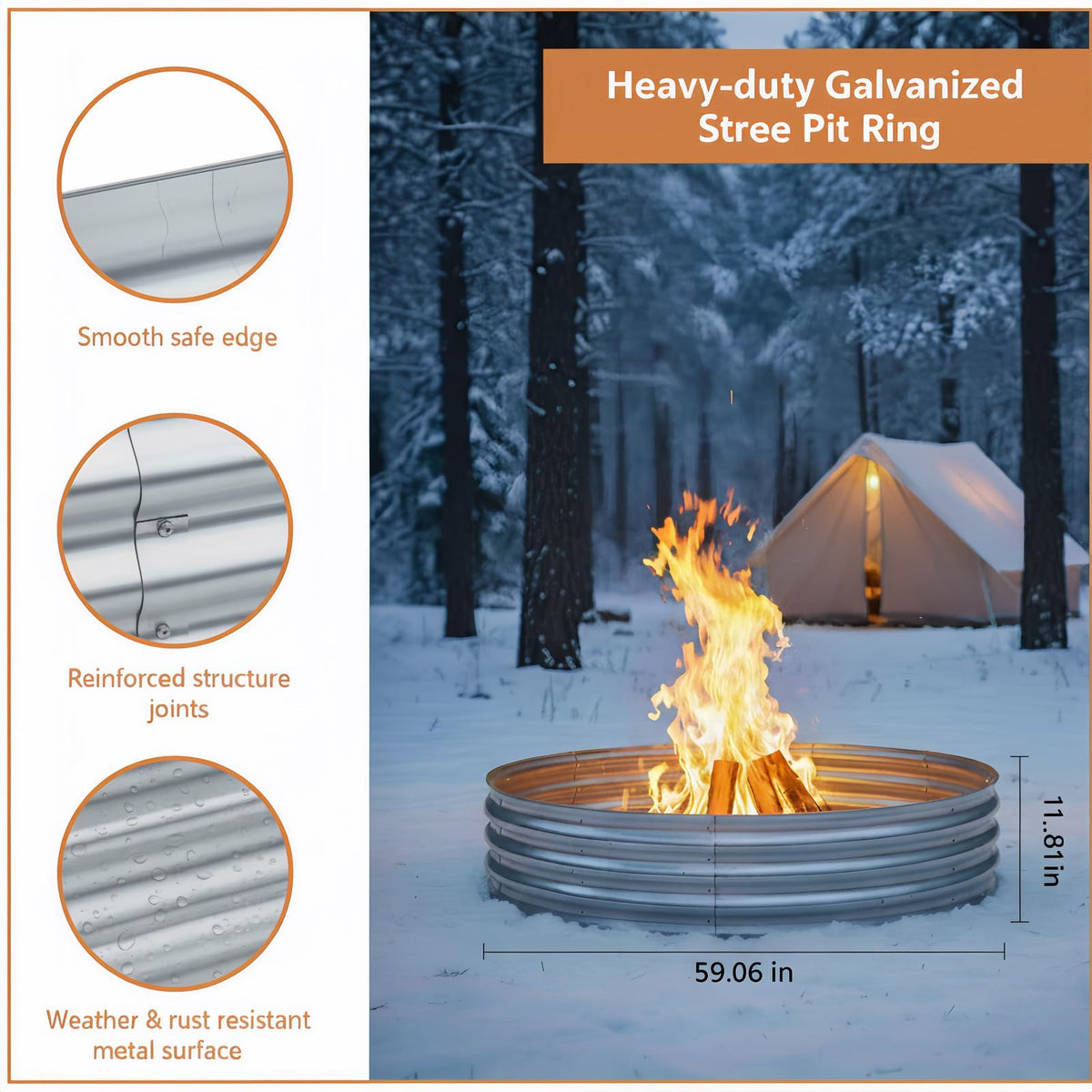 Backyard gathering with Eclaron fire pit ring creating warm ambience