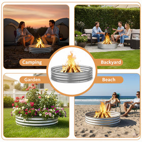 Safety containment with Eclaron fire pit ring keeping embers in place