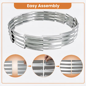 Silver finish of Eclaron fire pit ring adds modern style to outdoor space