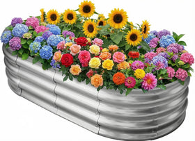 Eclaron oval raised bed with easy assembly for outdoor vegetables