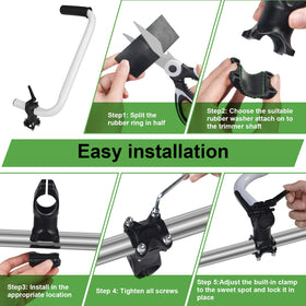 Ecmln trimmer grip with adjustable angle for precise mowing.