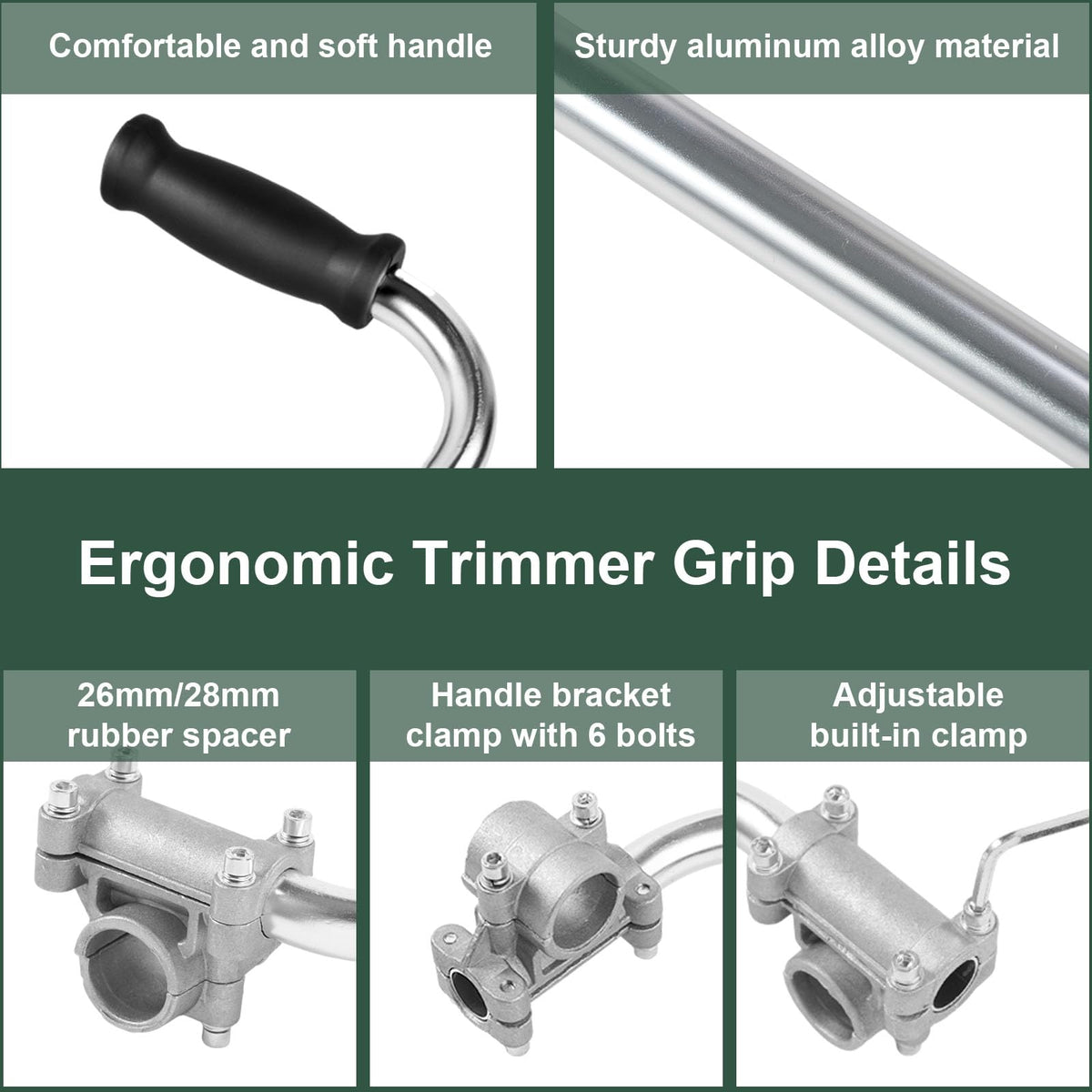Ecmln aluminum body offers lightweight durability for frequent yard work.
