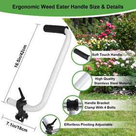 Ecmln weed eater handle extension in stainless steel for durable, steady control.