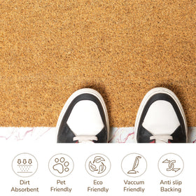 Eco Living coir mat helps scrape off dirt from shoes at the doorway.
